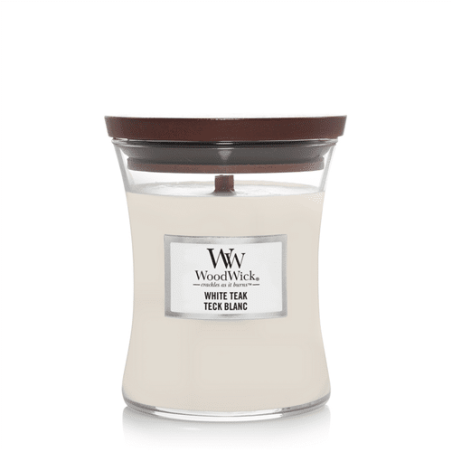 White Teak Medium Candle